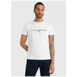 Tommy Hilfiger Erkek Siyah Logo Baskılı T-shirt