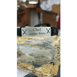 Plaka Chef Deri Bileklik