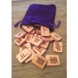 Kayın ağacı ogham sembolleri seti 