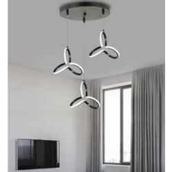 Modern Sarkıt 3' Lü Siyah Kasa  Led Avize