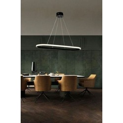 Siyah Elips Tekli Led Avize
