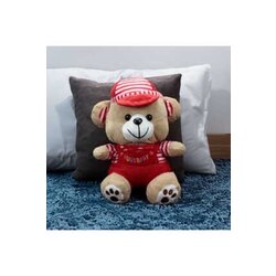 HUGS BABY Kırmızı Elbiseli Peluş Ayıcık 