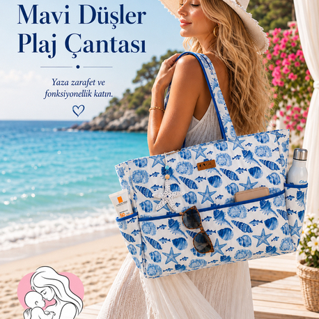 Mavi Düşler Plaj Çantası