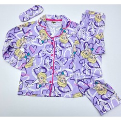 pijama kız düğmeli frozen baskılı
