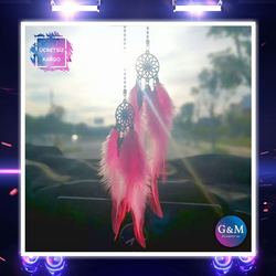 Dream Catcher Dikiz Aynası Süsü (Pembe)