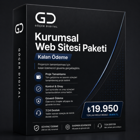 Kurumsal Web Sitesi Paketi - Kalan Ödeme
