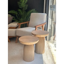 AÇIK CEVİZ 2’li MANTAR SEHPA  (45 CM VE 50 CM )