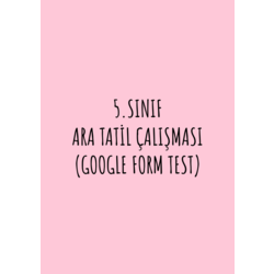 5.SINIF ARA TATİL ÇALIŞMASI