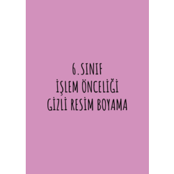 6.SINIF İŞLEM ÖNCELİĞİ GİZLİ RESİM BOYAMA