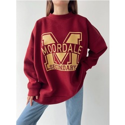 Moordale Baskılı Oversize Içi Pamuklu Sweatshirt