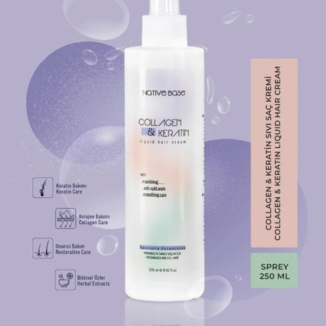 NATİVE BASE
KERATİN&COLLAGEN İÇERİKLİ SIVI SAÇ KREMİ