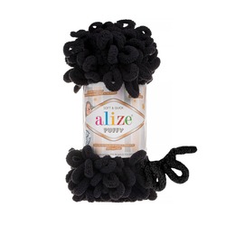  Alize Puffy El Örgü İpi - 1060 SİYAH- (5 Adet) 
