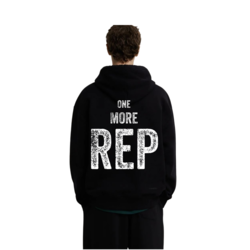 '' ONE MORE REP'' SİYAH OVERSIZE HOODIE