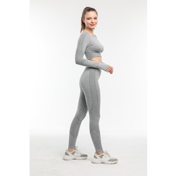 Spor Tayt Crop takım Seamless