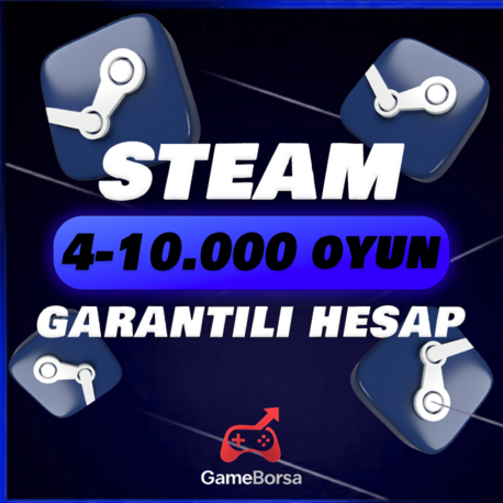 Steam - 4-10.000 Oyunlu Random Hesap [Garantili]