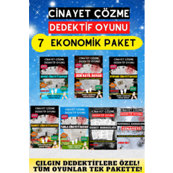 7'li Paket Cinayet Çözme - Ekonomik Paket İndirilebilir Pdf Dedektif Oyunu