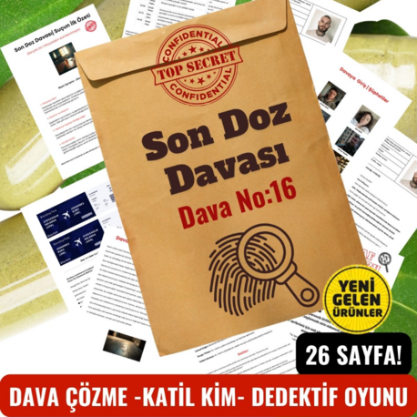 Anında Teslim (İndirilebilir)|Dijital Dedektif Oyunu Son Doz Cinayeti Davası PDF Versiyon