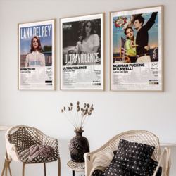 Lana Del Rey 3lü Poster Paketi | Özel Sanatçı Poster | Müze Kağıdı | Minimalist Poster