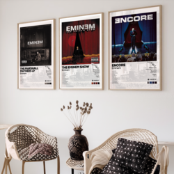 Eminem 3lü Poster Paketi | Özel Album Poster | Müze Kağıdı | Minimalist Post