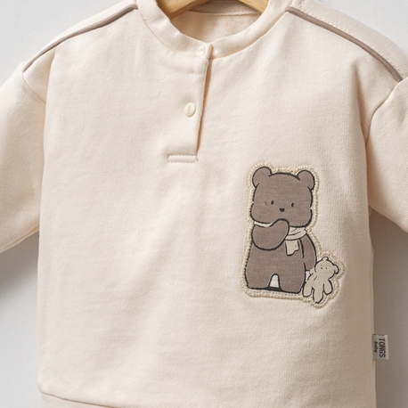 Erkek Bebek Grizly Bear 2'li Kadife Takım