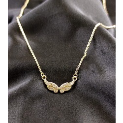 KANAT ŞEKİLLİ ZİRKON TAŞ GOLD KOLYE