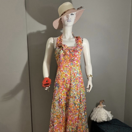 Bağcıklı Strappy Detaylı Tie-Dye Desenli Bohem Elbise