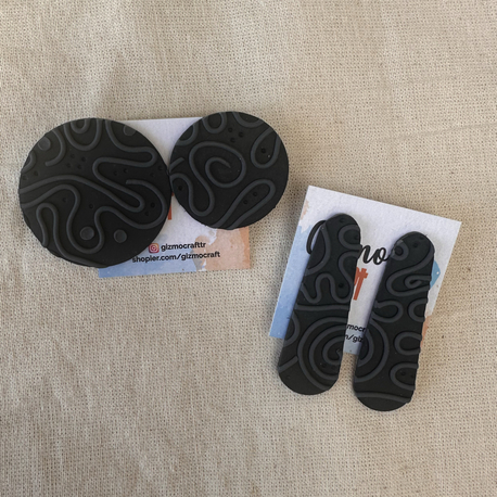 siyah tangle küpe