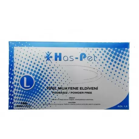 Has-Pet Vinil Eldiven Pudrasız-100 Adet (L BEDEN)