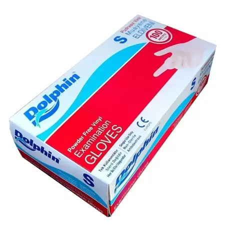 Dolphin Beyaz Vinil Eldiven Pudrasız (s) Beden 