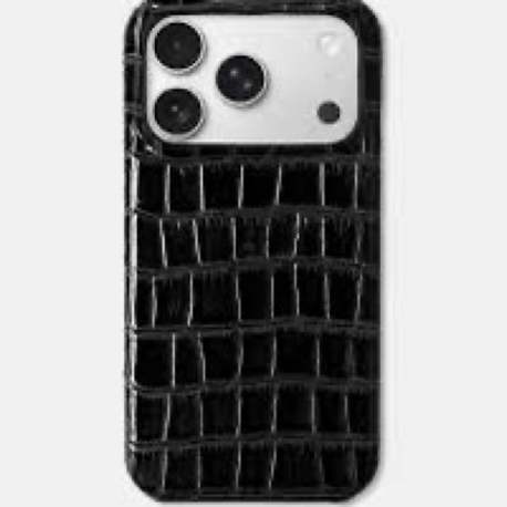 İphone Rugan Croco Deri Kılıf Siyah