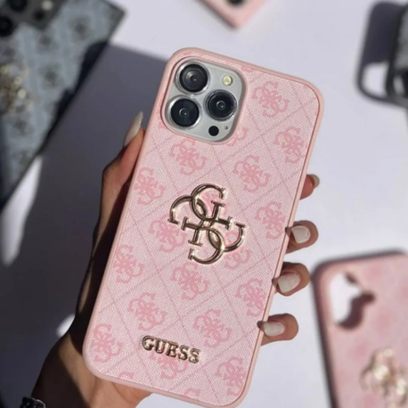 Guess Deri Kılıf Pembe