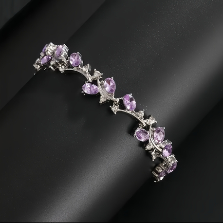 Lila taşlı silver bileklik