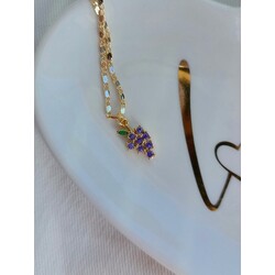 Swarovski Taşlı Altın Kaplama Crystal Grapes Kolye