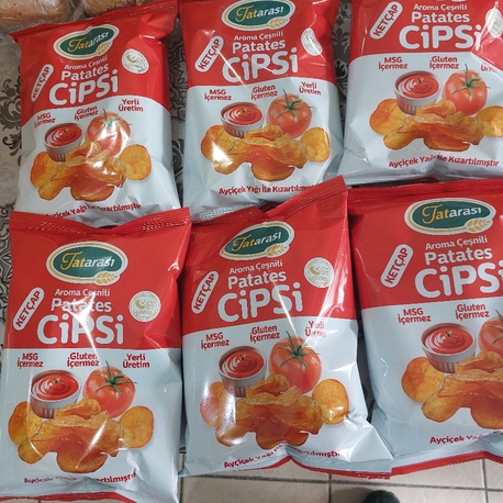 glutensiz tatarası ketçaplı patates cipsi