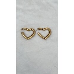 Gold Kalp Halka Küpe