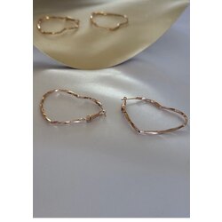 Rose Gold Kalp Formlu Klipsli Halka Küpe