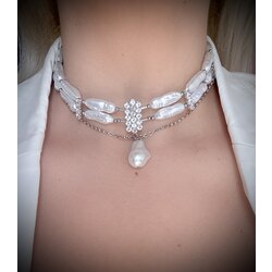 İnci Choker Taşlı Kolye Şık Tasarım Kadın Kolye