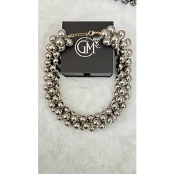 Işıltılı metal top zincir detaylı özel tasarım kolye