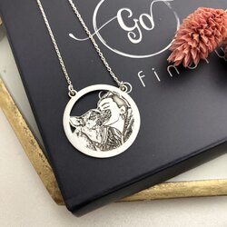 Kişiye özel fotoğraf kolye (2.5cm plaka)