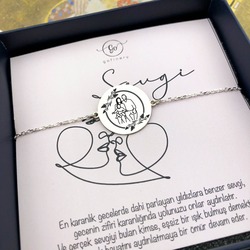 Kişiye Özel Çizgisel Fotoğraf Bileklik Özel Çerçevelerle