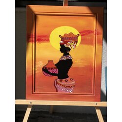 Kadın Figürlü Ahşap Tablo