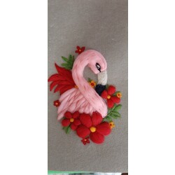 KD227-Flamingo Keçe Pano
