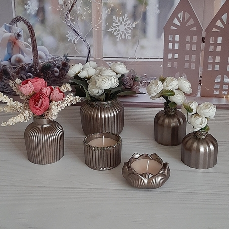 KD342- Vazo ve Mum Set 6 'lı