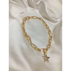 Gold kaplama zincir yıldız kolye 