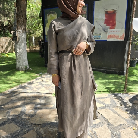 Tensel Kumaş Pantolonlu Takım