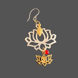 LOTUS TEKLİ KÜPE - Altın ve Gümüş Kaplama