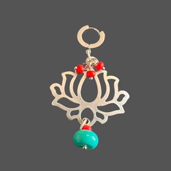 LOTUS TEKLİ KÜPE - Gümüş Kaplama
