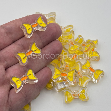 Sarı Fiyonk Model Plastik Boncuk 25Adet