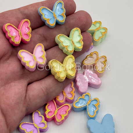 Kelebek Mix Model Plastik Boncuk 20Adet