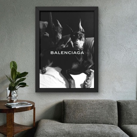 Doberman Köpek Tablosu | Siyah Beyaz Modern Poster